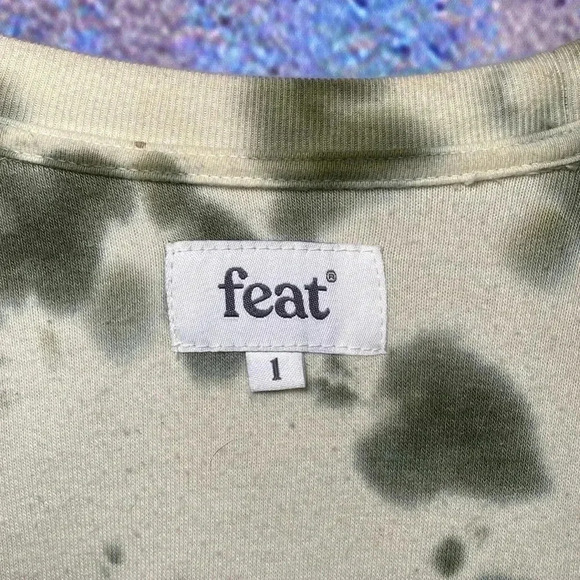 Feat Clothing Crewneck TIe-Dye Green Cream Size 1 Large - Picture 5 of 8